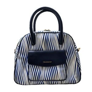 Vera Bradley Bowler Purse - Wavy Stripes - Blue & White - NWT